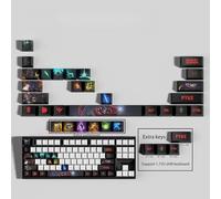 PHJEDXCM LOL Lot de 30 capuchons de clavier mécanique de jeu PC gravés au laser avec chaque portrait passif et compétences compatibles avec n'importe quel clavier mécanique (PYKE)
