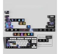 PHJEDXCM LOL Lot de 30 capuchons de clavier mécanique de jeu sur PC gravés au laser avec chaque portrait passif et compétences compatibles avec n'importe quel clavier mécanique (Aphelios)