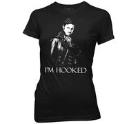 PHKVY an Once Upon A Time I'm Hooked Captain Hook Women's T-Shirt Black S