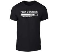 PHKVY Fart Loading Men's T-Shirt - Adult Funny Joke Xmas Present Humour Dirty Black, Black, S