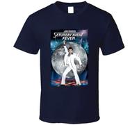 PHKVY Saturday Night Fever John Travolta 70s Movie Fan T Shirt Blue M