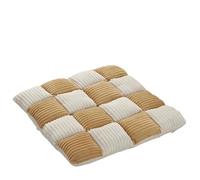 PHLCF Coussin de Chaise Patchwork 42 cm - Coussin de siège antidérapant à Poils Longs avec Attaches, Motif à Carreaux Multicolores pour chaises de Cuisine et de Salle à Manger (Multicolore disponi