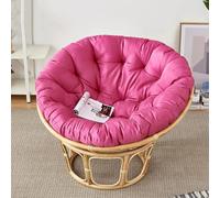 PHLCF Coussin de Chaise Rond imperméable - Coussin de siège rembourré pour Fauteuil à Bascule Egg Chair, canapé de Jardin - Housse Amovible zippée (Rose Rouge 110 cm/43 po)