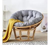 PHLCF Coussin de Chaise Rond surdimensionné et imperméable - Coussin rembourré pour Fauteuil à Bascule Suspendu, canapé de Jardin, Housse Amovible à Fermeture éclair (Gris 150 cm/59 po)