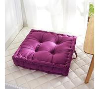PHLCF Coussin de Sol en Velours épais avec poignée, carré, Coussin de méditation, Coussin de Chaise en Velours hollandais pour Chambre à Coucher, Violet, 41,9 x 41,9 x 10,9 cm, Confortable et élég