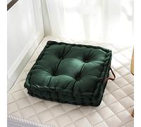 PHLCF Coussin de Sol en Velours épais avec poignée - Coussin de méditation carré pour Chambre à Coucher, Vert foncé, 41,9 x 41,9 x 10,9 cm - Décoration d'intérieur Douce, Confortable et élégante