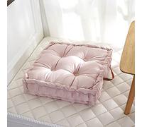 PHLCF Coussin de Sol en Velours épais avec poignée - Siège de méditation carré pour Chambre à Coucher - Coussin de Chaise en Velours hollandais Moelleux Rose 41,9 x 41,9 x 10,9 cm - Confortable et