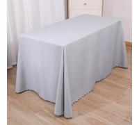 PHLCF Nappe en Polyester 180 x 280 cm Grise, rectangulaire, Lavable et Infroissable, idéale pour Les Repas de Noël, Les buffets et Les Pique-niques.