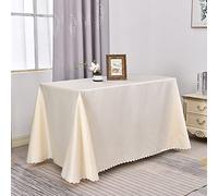PHLCF Nappe Rectangle en Plastique Unique Party, Housse de Table à Manger Infroissable et résistante aux Taches, Protecteur de Table Lavable,Beige,180x220cm