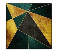 PHLCF Petit Tapis Carré Tapis Antidérapant Doux, Tapis pour Salle à Manger Entrée Foyer Salon Chambre,Gris Vert Jaune Doré 80 x 80 cm