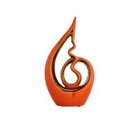 PHLCF Sculpture Abstraite, Statue décorative en céramique, Décoration de Table, Décoration de Salon, Sculptures Modernes, Décoration d'intérieur, Décoration d'étagère, Orange
