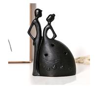 PHLCF Sculpture de Couple, Sculptures déco Modernes, Figurines déco Coeur pour Salon, Chambre, décoration de Bureau, Poison d'amour, céramique,Noir,Figure
