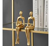 PHLCF Sculpture déco Moderne, Art Abstrait, esthétique, Figurines dorées, Statue décorative, pour Salon, Appartement, Bar, Figurine penseur, Poison, résine, Or 01