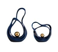 PHLCF Sculpture décorative Abstraite Moderne, Sculptures décoratives en céramique, décoration de Salon, de Bureau, de Rebord de fenêtre, de Table, Ensemble Bleu