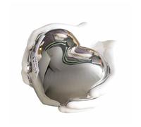 PHLCF Sculpture décorative en Forme de cœur doré, Sculpture en céramique, Art Abstrait Moderne, décoration pour Chambre, fenêtre, Bureau, Cadeau d'amour, Amour argenté