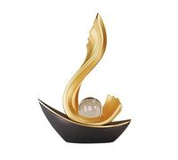 PHLCF Sculpture, Statue de décoration de Bateau, Sculptures d'art Abstrait Moderne, Décoration de Bureau, Décoration d'étagère, Décoration de Salon, Décoration de Chambre, Résine, Noir A