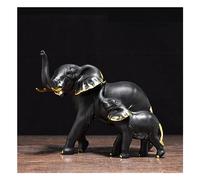 PHLCF Statue décorative d'éléphant, Figurines décoratives d'éléphant, pour Rebord de fenêtre, décoration de Chambre, décoration d'appartement, décoration de Salon, résine, Grand éléphant Noir