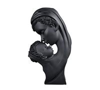 PHLCF Statuette Africaine Mère et Fils, Décoration Fête des Mères, Sculpture Déco Africaine, Décoration Salon, Appartement Moderne, Bureau Déco, Noir