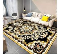 PHLCF Tapis de Tapis Extra Large Runner Tapis Oriental Traditionnel Noir Jaune Fleur -160 * 230CM Extra Large/Medium Tapis de Sol Accessoires pour la Maison