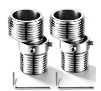 PHMING 2 Pièces Adaptateurs de Robinet de Douche en S, 1/2 à 3/4, Robinet de Douche Réglable en Acier Inoxydable, Rotation à 360°, Raccord Excentré Mitigeur, pour Salle de Bain, Cuisine