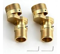 PHMING 2 Pièces Adaptateurs de Robinet de Douche en S, 1/2 à 3/4, Robinet de Douche Réglable en Cuivre, Rotation à 360°, Raccord Excentré Mitigeur, pour Salle de Bain, Cuisine