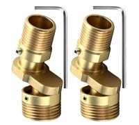 PHMING 2 Pièces Adaptateurs de Robinet de Douche en S, Rotation à 360° | 1/2 à 3/4, Robinet de Douche Réglable en Cuivre, Raccord Excentré Mitigeur, pour Salle de Bain, Cuisine