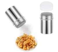 PHMING 2 Pièces Saupoudreuse Sucre Glace en Acier Inoxydable 304, Saupoudreuse avec Couvercle Transparent, Saupoudreur de Sucre, pour Poudre de Cacao, Poudre de Cannelle, Poudre de chili