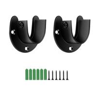 PHMING 2 Pièces Support Tringle Penderie 32mm, Douilles de Poteau de Penderie, Support de Tringle en Acier Inoxydable, avec Vis et Tube D'expansion, Convient aux Armoires, Placards, Balcons