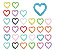 PHMING 30 Pièces Mini Mousqueton Coeur, Mousqueton Sac a Main Forme Coeur, Anneaux Fermoir de Poche, pour Travaux Manuels Faits à la Main, Porte-Clés, Sacs à Dos