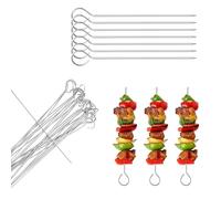 PHMING 80 Pièces de Pique a Brochette Inox, Brochettes pour Barbecue Réutilisables avec Œillets, Pic à Brochette 1,8 x 15 cm, pour Légumes et Viande