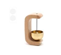 PHMING Cloche Porte D'entrée, Sans Perçage Carillon de Porte, Bois Massif en Forme de C Sonnettes de Porte Magnétiques, Autocollant Sonnette en Bois, pour Portes, Bureaux, Magasins, Cafés