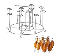 PHMING Rôtissoire Vertical Air Fryer, Support à Brochettes pour Friteuse à Air, en Acier Inoxydable 304 Grille pour Friteuse à Air, Amovible, pour Rôtir Cuisses de Poulet et Poulet