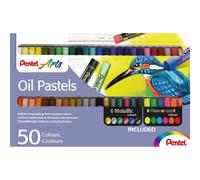 Pentel Pastels à l'huile PHN - Lot de 50 couleurs assorties, métallisé et néon