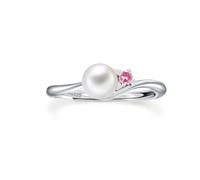PHNIBIRD Bague argent 925 Tourmaline ajustable avec perle Bague Tendance pour Femme Pierre de naissance du mois d'octobre