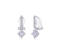 PHNIBIRD Boucle d'Oreille Clip Argent Pendantes Alexandrie Faux Piercing