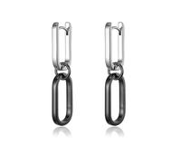PHNIBIRD Créoles Argent Unisexes Boucles d'oreilles Pendantes Géométriques Minimaliste Rectangulaires Boucle d'oreille Homme Anneau Hypoallergénique Bijoux Femme Homme Cadeau