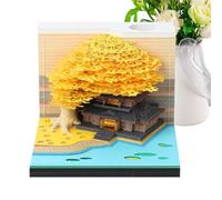PhnkjGh Calendrier 3D, Calendrier Sculpture en Papier, Bloc-Notes Artistique Design Maison Arbre avec Lumières et Pages Détachables pour Salle de Classe Vacances Transport Sport Enseignant Maison