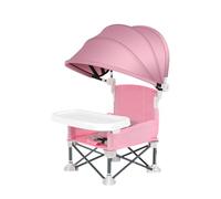 PhnkjGh Chaise de salle à manger pliable pour bébé - Siège portable avec plateau amovible, chaise d'alimentation pliable pour bébé avec auvent pour pelouse, plage, camping, maison, voyage, pique-nique