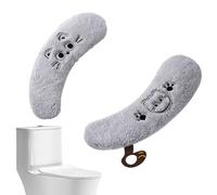 PhnkjGh Couvercles De Toilette Pour Salle De Bain - 1 Paire Douce Chaude Lavable Adhésive,Protège-Siège Duveteux Chaud Pour Salle De Bain - Maison Camping-Car Voyage Bureau Appartement Adultes Séniors