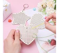 PhnkjGh Kit de Broderie | Kit De Broderie Avec Cœur Et Étoile En Bois,Activité Créative de avec Fils et Aiguilles pour Maison Voyage Loisirs