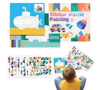 PhnkjGh Puzzles Autocollants,Puzzle 3D Stickers Jeu Éducatif Motricité Fine - Jeux d'apprentissage pour la Motricité Fine avec Véhicules de Dessin Animé Jouets Éducatifs pour Maternelle