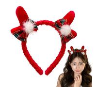 PhnkjGh Serre-Tête Décoré De Bois De Cerf | Bandeau Festif Rouge Réaliste Pour Noël | Bandeau de Costume avec Bois de Cerf pour Fêtes - pour Femmes Filles Soirée Déguisée Événement Hivernal Photoshoot
