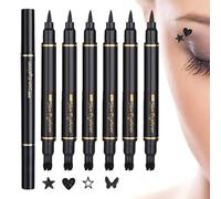 PhnkjGh Stylo Eyeliner Liquide | Set de Stylo Eye-Liner Liquide Double Face Tampon - 6 Pièces Cosmétiques Imperméables Tenue Longue pour Soirée Mariage Voyage Scène Cosplay