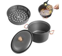 PhnkjGh Ustensiles De Cuisine De Camping - Marmite De Cuisson Et Cuisson Vapeur 7,5 L Pour Randonnée | Casserole Légère Résistante À La Chaleur Pour Hommes Femmes Pique-Nique Randonnée