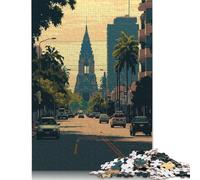 Phnom Penh Pixel Art Puzzle 1000 Pièces pour Adultes et Puzzle en Bois, Jeux Anti-stress et Cadeaux de Noël Uniques. 1000 Pièces (75x50cm)