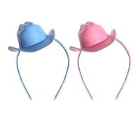 phnydreg Lot de 2 mini chapeaux de cowboy - Accessoires pour femme - Pour anniversaire, fête de cowboy occidentale (rose, bleu)