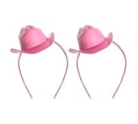 phnydreg Lot de 2 mini chapeaux de cowboy - Accessoires pour femmes et filles - Pour anniversaire, fête de cowboy occidental (rose)