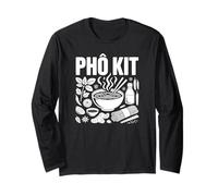 Pho Kit, Cuisine vietnamienne Amusante, Jeu de Mots Vintage Manche Longue
