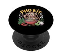 Pho kit Monkey Pun Bol à Nouilles vietnamien drôle PopSockets PopGrip Adhésif