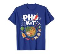 Pho Kit Recette de Soupe de Nouilles Ramen Asiatique T-Shirt, Homme, Bleu Royal, S